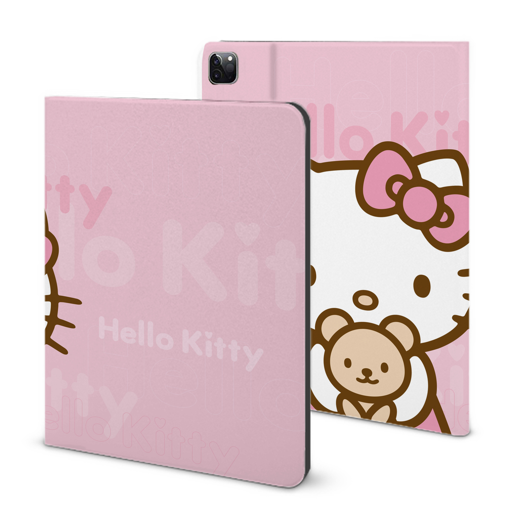 （画像用） Hello Kitty ハローキティ IPad ケース ブック型 PUレザー TPU 耐衝撃 軽量 薄型 ペン収納なし 全面保護 IPad 各モデル対応